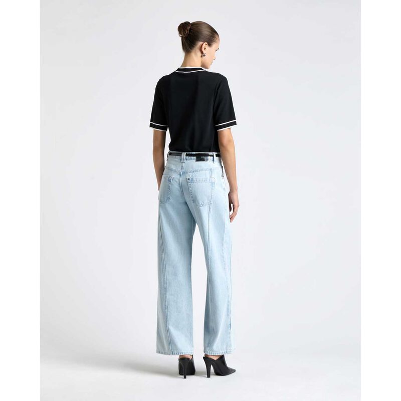 Cue Knitted Tee With Contrast Tipping image number 1